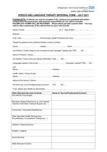 speech and language therapy referral form – july 2011