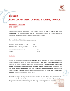 PRESS KIT ROYAL ORCHID SHERATON HOTEL & TOWERS