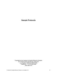 Sample Protocol - Institute for Applied Behavior Analysis