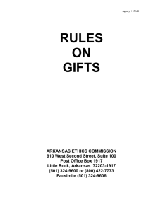 Rules and Gifts - Arkansas Ethics Commission
