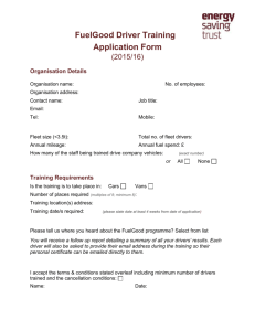 FuelGood Driver Training Application Form (2015/16) Organisation