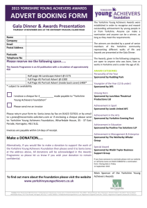 ADVERT booking form - Yorkshire Young Achievers Foundation