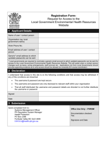 Registration Form - Request for Access to the Local Government