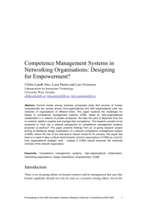 Competence management systems