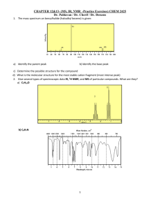 CHAPTER 12&13- (MS, IR, NMR -Practice Exercises) CHEM 2425