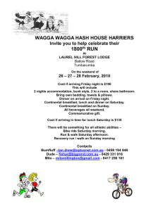 All beverages all weekend. - Wagga Wagga Hash House Harriers