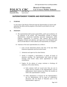 CBC Superintendent Powers and Responsibilities