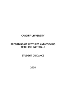 Recording of Lectures and Copying Teaching