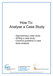 How to analyse a Case Study - Glasgow Caledonian University