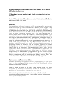 FAO and pre-harvest food safety in the livestock and animal feed