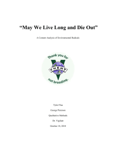 1 “May We Live Long and Die Out” A Content Analysis of