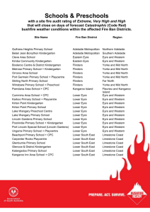 Schools and preschools rated R1 and R2 by Fire Ban District