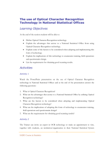 The use of Optical Character Recognition Technology in National