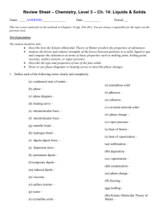 Review Sheet – Chemistry – Ch