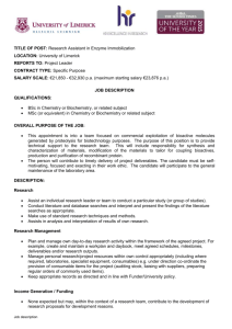Research Assistant in Enzyme Immobilization 20.01.15