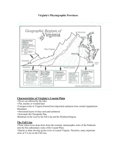 Virginia`s Physiographic Provinces