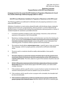 ALA-APA Council Resolutions: Guidelines for Preparation of