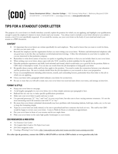 tips for a standout cover letter
