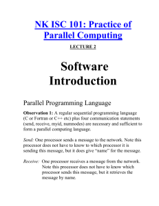 CS 350: Principal of Parallel Computing