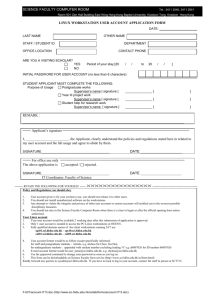 linux workstation user account application form
