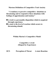 Martens Definition of Competitive Trait Anxiety