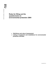 Rules for filling out the questionnaire on environmental protection