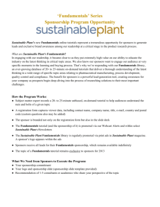 Sustainable Plant Fundamentals Series