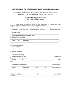 Membership Application Form - Institution of permanent way