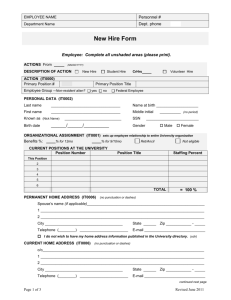 New Hire Form – Expanded Version