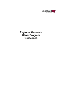 Regional Outreach Clinic Program Guidelines