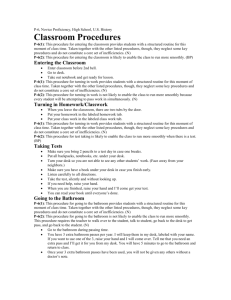 Classroom Procedures and Related Materials