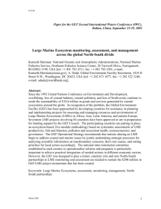 Large Marine Ecosystem monitoring, assessment, and