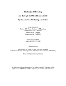 The End(s) of Marketing - University of Virginia