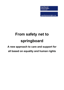 Reforming care and support to promote equality, human rights and