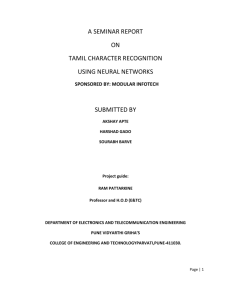 TAMIL character recognition