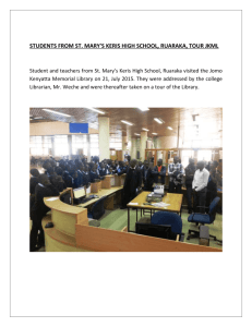 Students from St. Mary`s Keris High School, Ruaraka, tour JKML