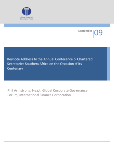Paper - Global Corporate Governance Forum, International Finance