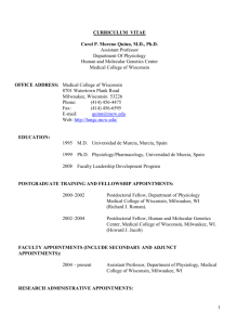 CURRICULUM VITAE - MCW - Department of Physiology