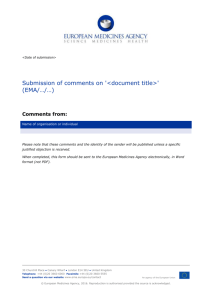 Form for submission of comments