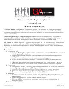Graduate Assistant for Programming Resources Housing & Dining
