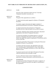 Constitution/ByLaws - New York State Therapeutic Recreation
