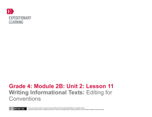 Grade 4: Module 2B: Unit 2: Lesson 11 Writing Informational Texts