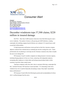 Windstorm Damage - NW Insurance Council