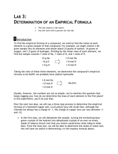 Determination of an Empirical Formula - Tri