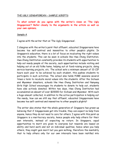 The Ugly Singaporean – Sample Essays (MS Word)