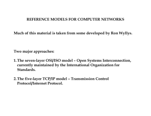 REFERENCE MODELS FOR COMPUTER NETWORKS