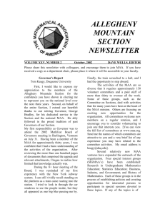 ALLEGHENY MOUNTAIN SECTION NEWSLETTER VOLUME XXV