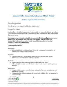 Lesson Title: How Natural Areas Filter Water Science Topic: Natural