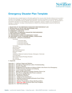 Emergency Disaster Plan Template