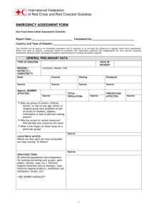 Emergency Assessment Form IFRC